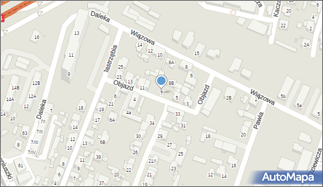 Sosnowiec, Objazd, 7, mapa Sosnowca