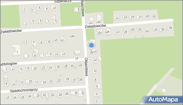 Sosnowiec, Objazdowa, 14, mapa Sosnowca