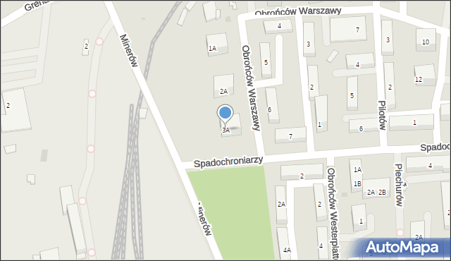 Sosnowiec, Obrońców Warszawy, 3A, mapa Sosnowca