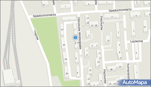 Sosnowiec, Obrońców Westerplatte, 4, mapa Sosnowca