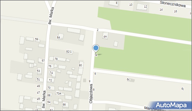 Sowlany, Objazdowa, 4, mapa Sowlany