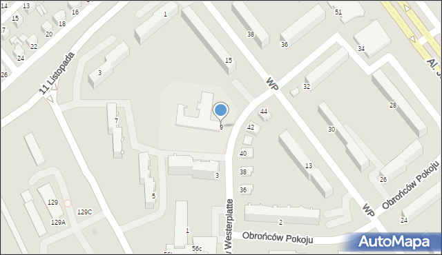 Stalowa Wola, Obrońców Westerplatte, 9, mapa Stalowa Wola