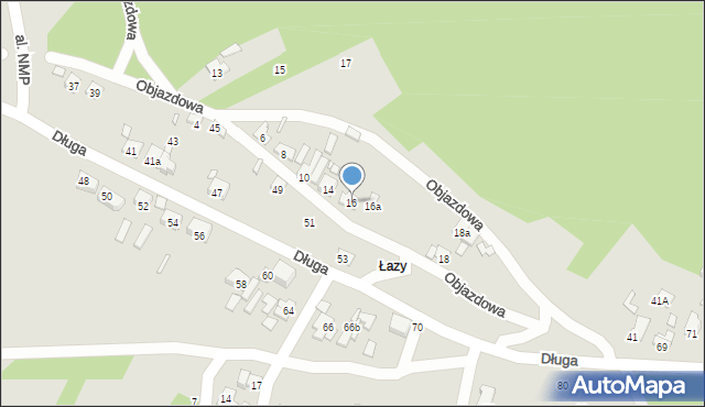 Starachowice, Objazdowa, 16, mapa Starachowic