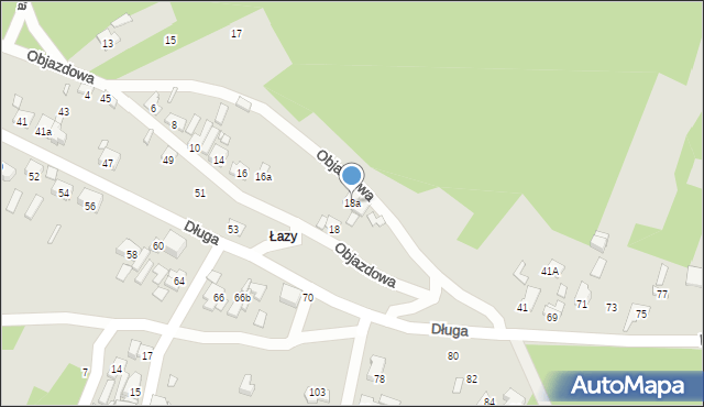 Starachowice, Objazdowa, 18a, mapa Starachowic