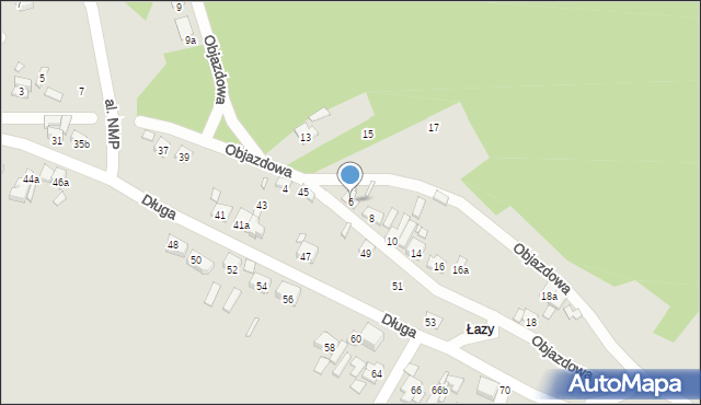 Starachowice, Objazdowa, 6, mapa Starachowic