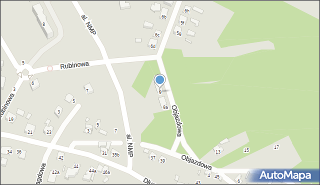 Starachowice, Objazdowa, 9, mapa Starachowic