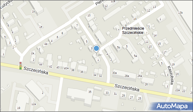 Stargard, Obrońców Westerplatte, 1a, mapa Stargard