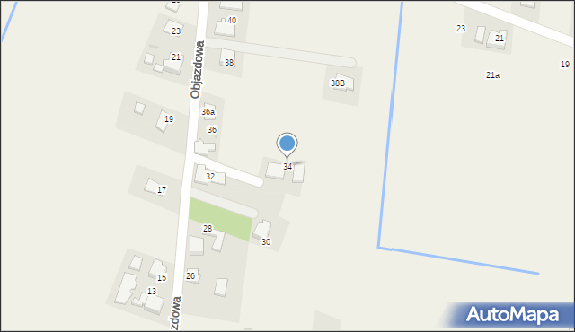 Stawy Monowskie, Objazdowa, 34, mapa Stawy Monowskie
