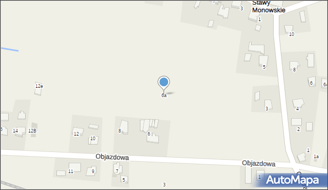 Stawy Monowskie, Objazdowa, 6a, mapa Stawy Monowskie