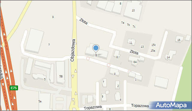 Straszyn, Objazdowa, 8, mapa Straszyn