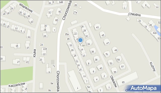 Szczecin, Obłoków, 16, mapa Szczecina