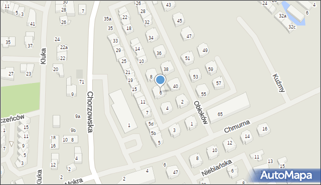 Szczecin, Obłoków, 6, mapa Szczecina