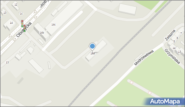 Szczecin, Obotrycka, 14d, mapa Szczecina