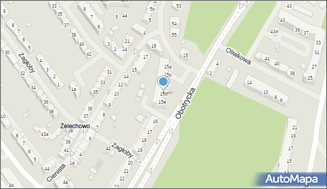 Szczecin, Obotrycka, 15d, mapa Szczecina