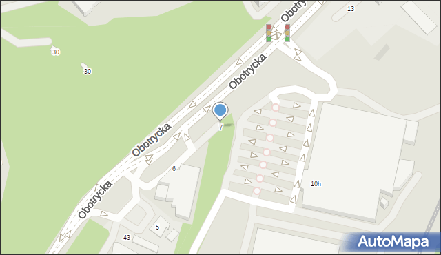 Szczecin, Obotrycka, 7, mapa Szczecina