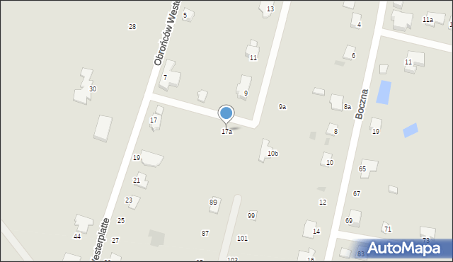 Szczecinek, Obrońców Westerplatte, 17a, mapa Szczecinek