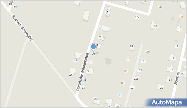 Szczecinek, Obrońców Westerplatte, 25, mapa Szczecinek