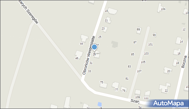 Szczecinek, Obrońców Westerplatte, 29, mapa Szczecinek