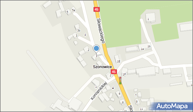 Szonowice, Obrońców Pokoju, 1, mapa Szonowice