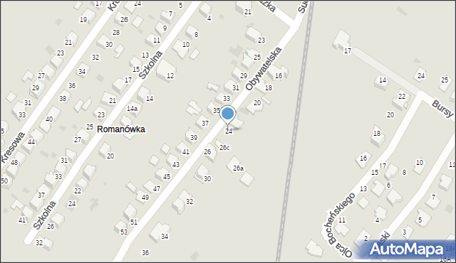 Tarnów, Obywatelska, 24, mapa Tarnów