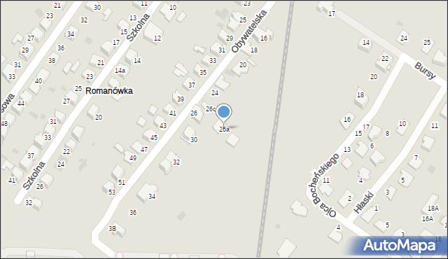 Tarnów, Obywatelska, 26a, mapa Tarnów
