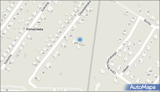 Tarnów, Obywatelska, 26b, mapa Tarnów
