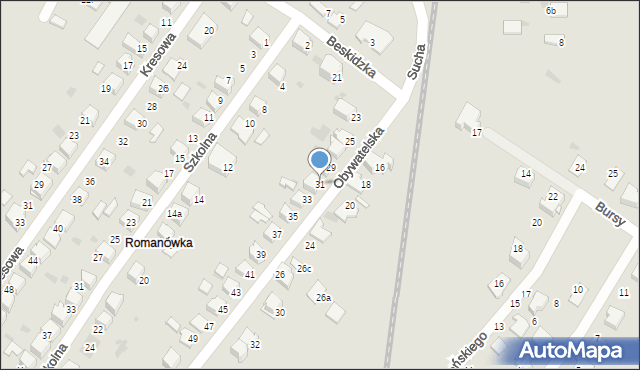 Tarnów, Obywatelska, 31, mapa Tarnów