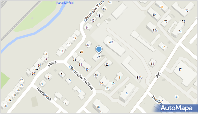 Tczew, Obrońców Tczewa, 26, mapa Tczew
