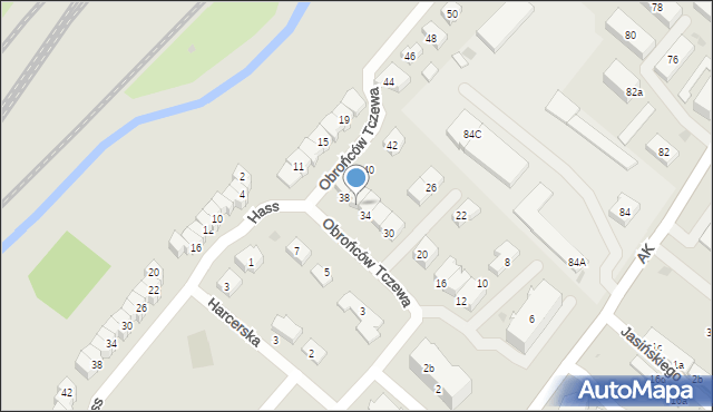 Tczew, Obrońców Tczewa, 36, mapa Tczew