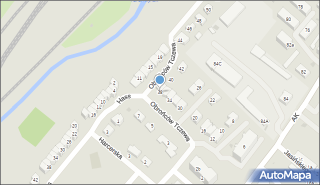 Tczew, Obrońców Tczewa, 38, mapa Tczew