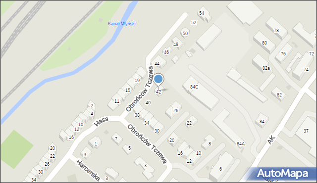Tczew, Obrońców Tczewa, 42, mapa Tczew