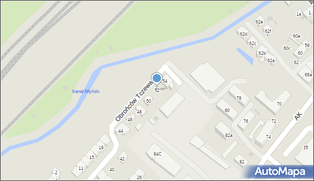 Tczew, Obrońców Tczewa, 52, mapa Tczew