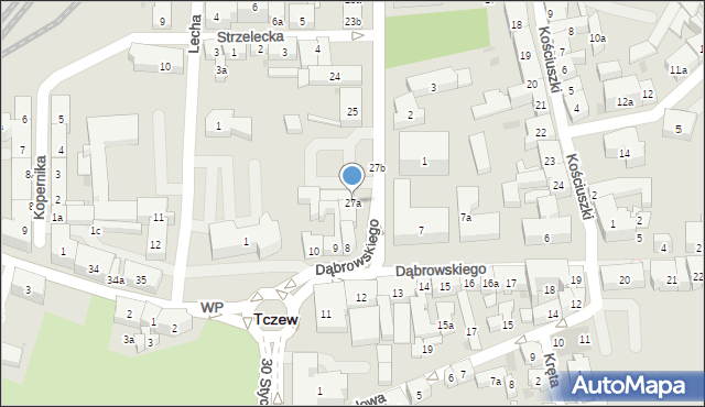 Tczew, Obrońców Westerplatte, 27a, mapa Tczew