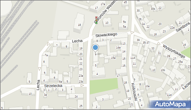 Tczew, Obrońców Westerplatte, 7, mapa Tczew