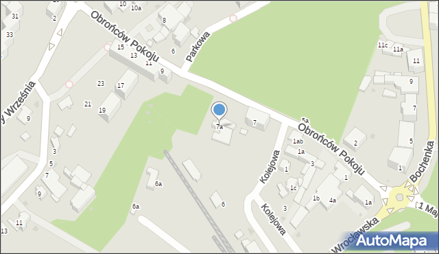 Trzebnica, Obrońców Pokoju, 7a, mapa Trzebnica