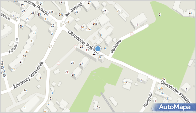 Trzebnica, Obrońców Pokoju, 9b, mapa Trzebnica