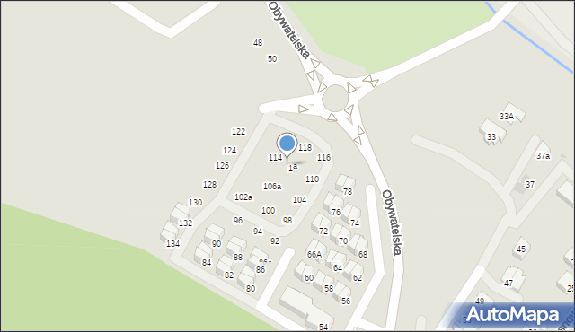 Tychy, Obywatelska, 112a, mapa Tychów