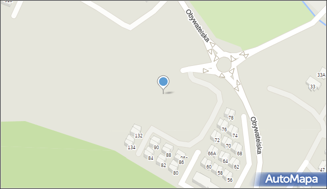 Tychy, Obywatelska, 124, mapa Tychów