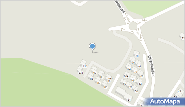 Tychy, Obywatelska, 128, mapa Tychów