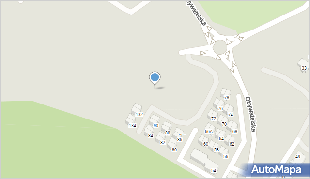 Tychy, Obywatelska, 128a, mapa Tychów