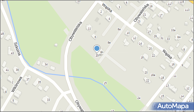 Tychy, Obywatelska, 13, mapa Tychów
