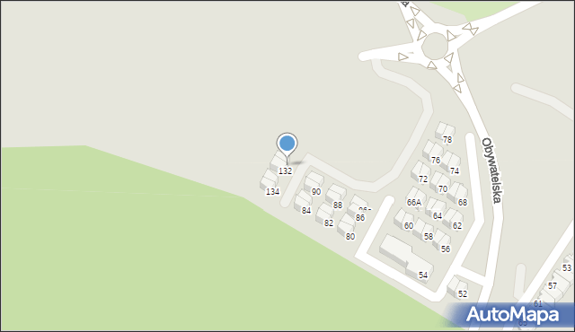 Tychy, Obywatelska, 132a, mapa Tychów