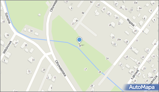 Tychy, Obywatelska, 15, mapa Tychów