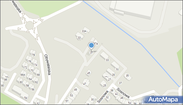 Tychy, Obywatelska, 37, mapa Tychów