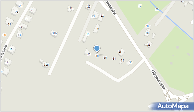 Tychy, Obywatelska, 38, mapa Tychów