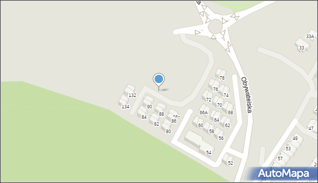 Tychy, Obywatelska, 96a, mapa Tychów