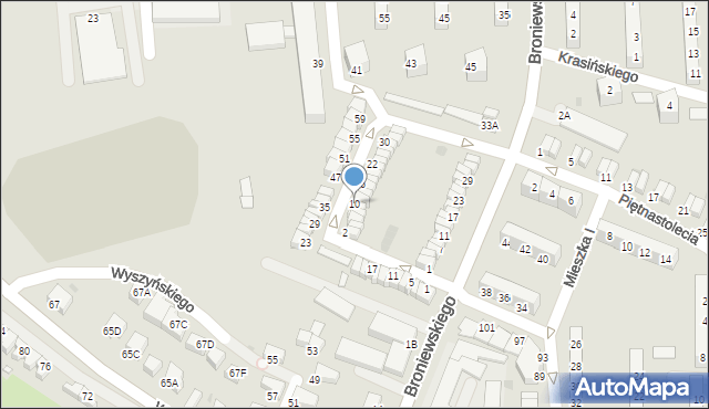 Wałbrzych, Obrońców Westerplatte, 10, mapa Wałbrzycha