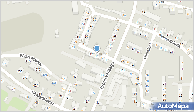 Wałbrzych, Obrońców Westerplatte, 11, mapa Wałbrzycha