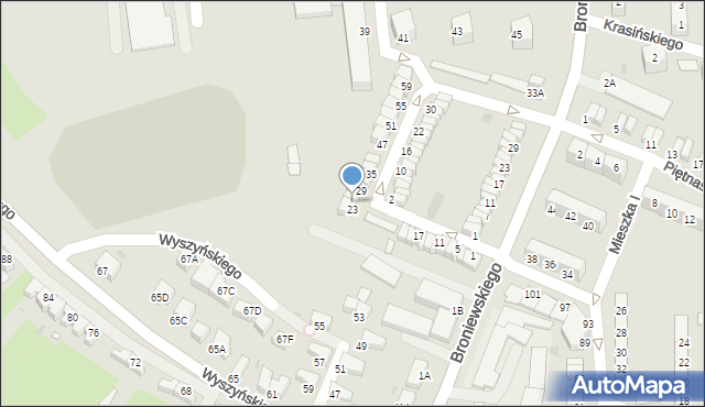 Wałbrzych, Obrońców Westerplatte, 25, mapa Wałbrzycha