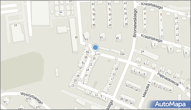 Wałbrzych, Obrońców Westerplatte, 34, mapa Wałbrzycha